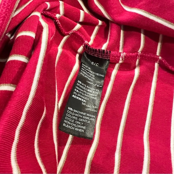 White House Black Market Flutter sleeve Pink Striped sheath Dress size small - Picture 11 of 11